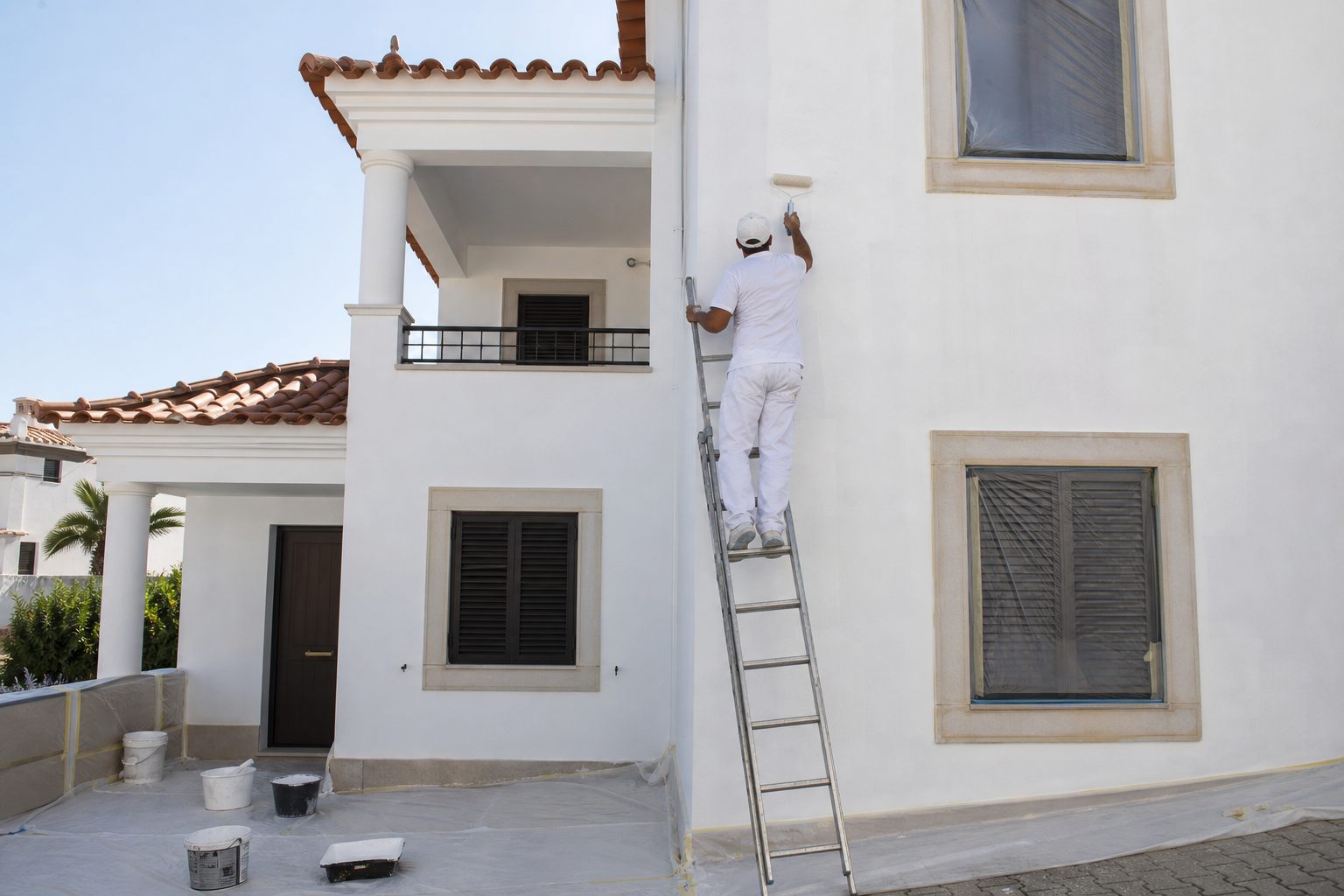 Pintura exterior de moradia em Portugal