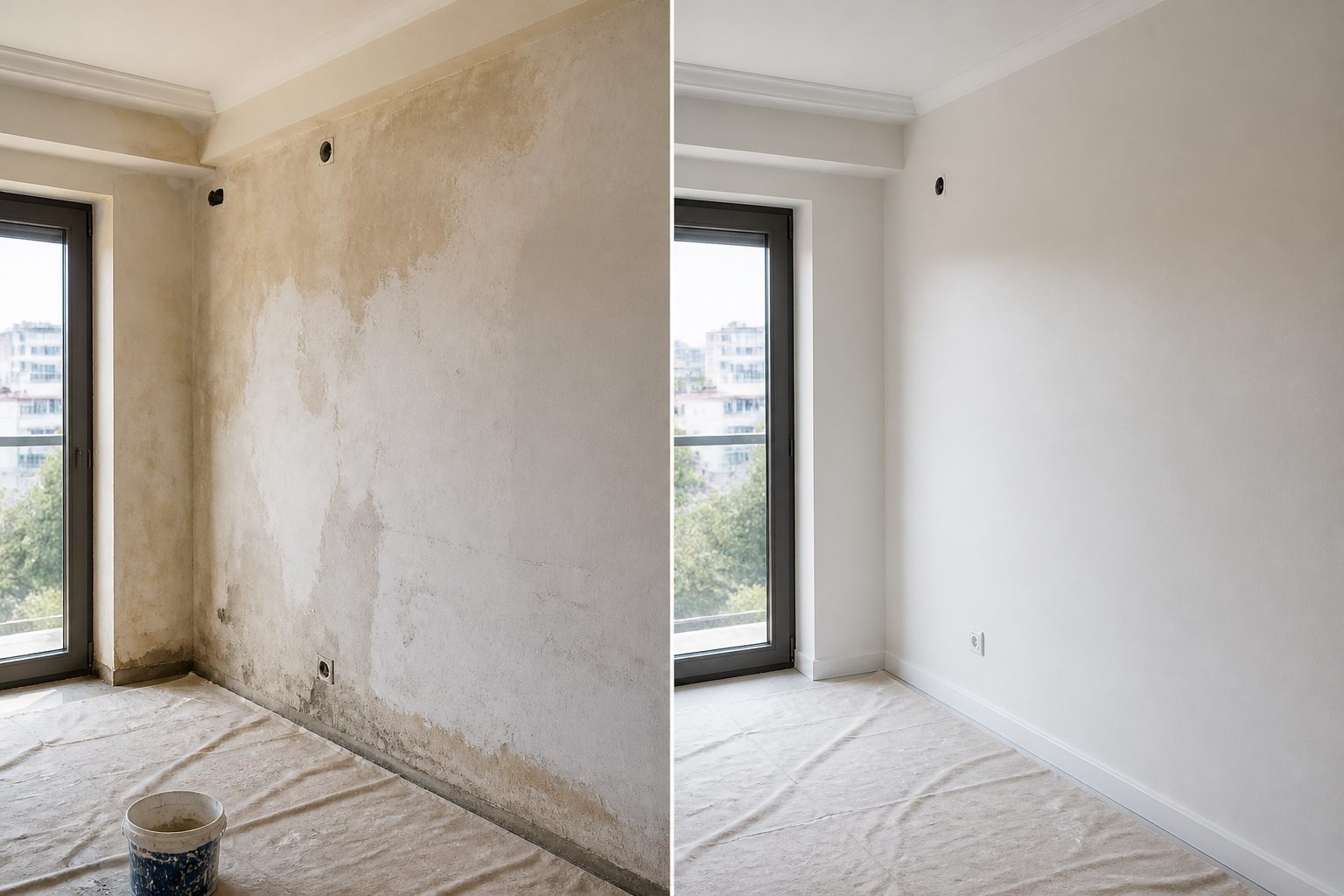 Antes e depois pintura
