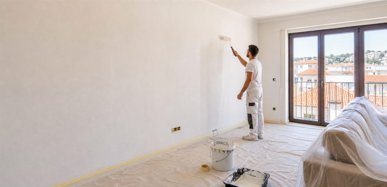 Pintor profissional em trabalho